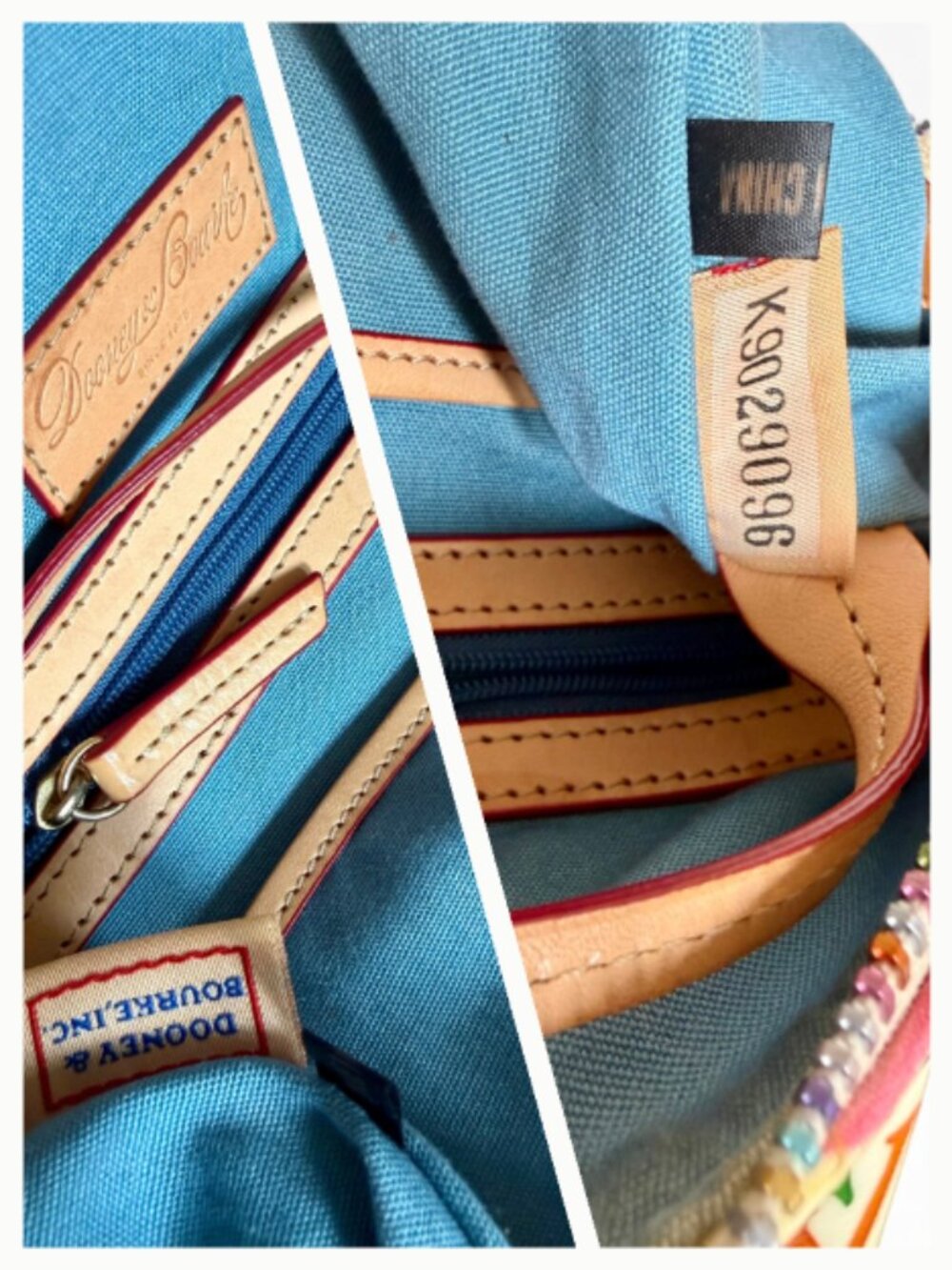 Dooney & Bourke Rainbow Retro DB Grafica Satchel Crossbody Canvas Leather Large - Picture 12 of 12
